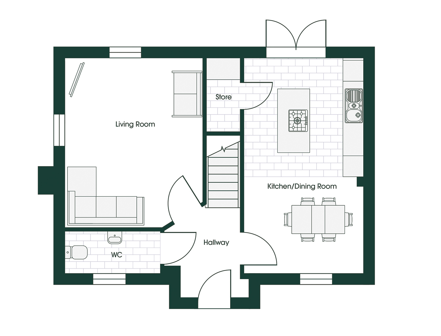 Rufford 4 GH7 GF entertain 1 floorplan