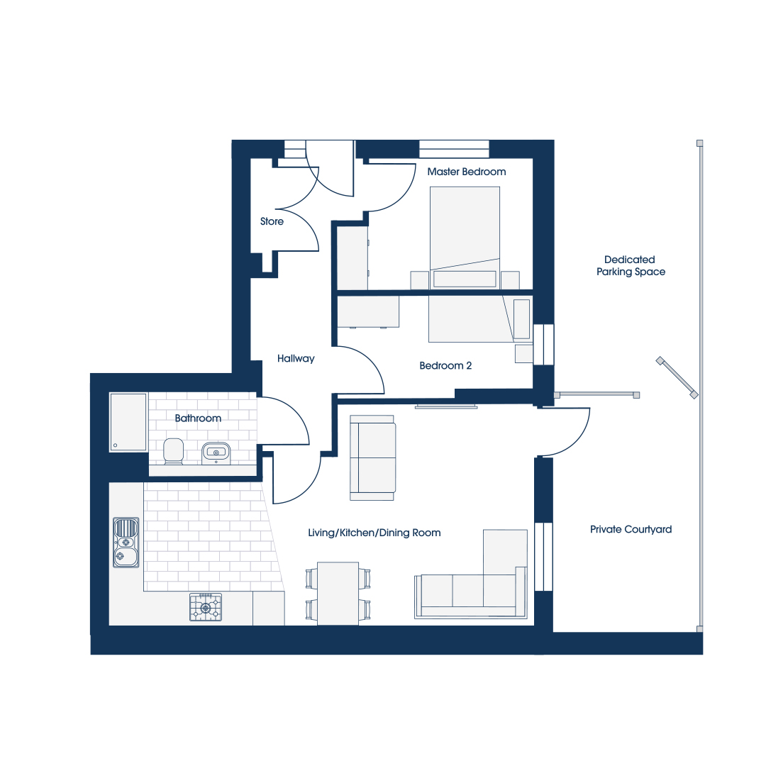 Plot 45 apartment floor plan HOD