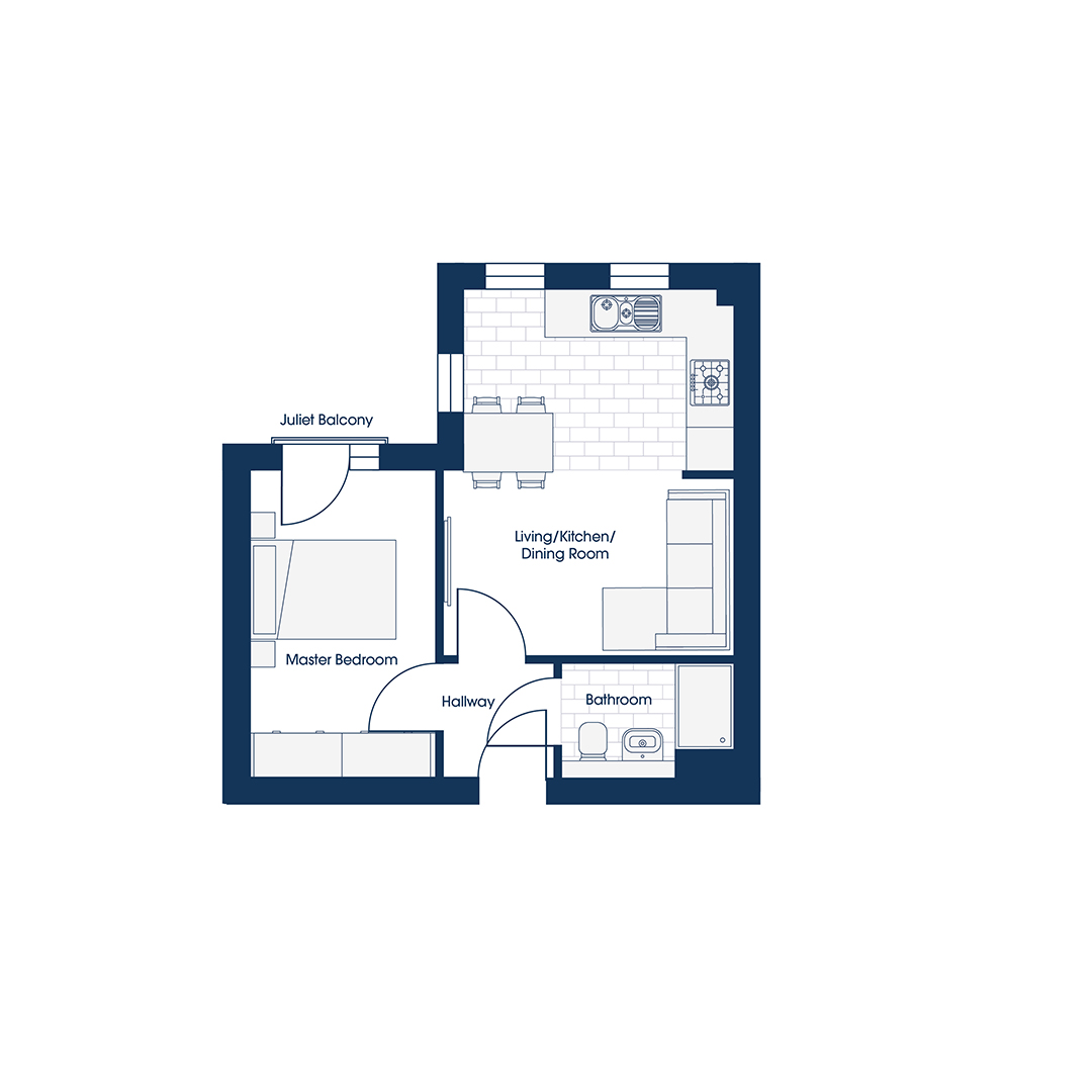 Plot 47, 48, 51, 52, 55, 56 apartment floor plan HOD